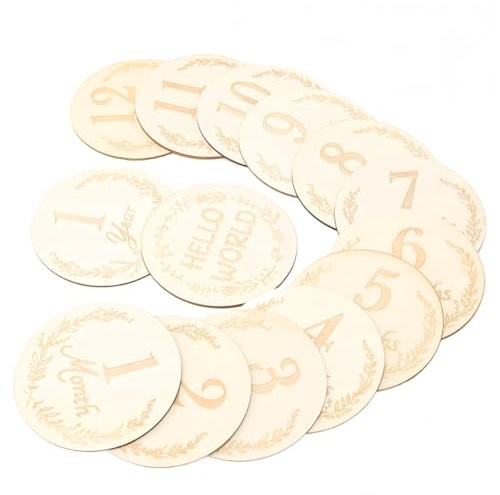 14 Tarjetas De Madera Hitos Bebé, Cumple Mes Bebe, Lista Nacimiento Bebe Amazon, Regalo Embarazada, Lista De Nacimiento Bebe Amazon - Accesorios Foto Naturales Del Nacimiento Al Primer Año