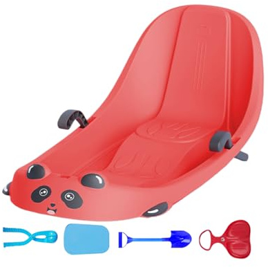 Luge pour - Dossier Intégré Équipement Sportif | Luge Extérieur pour avec Frein | pour Collines Enneigées Parc Arrière-Cour Terrain de Jeu Garçons Filles et Tout-Petits