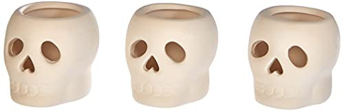 Baker Ross AG9942 - Portacandele in ceramica a forma di teschio (confezione da 3) per decorare e esporre i bambini, assortiti