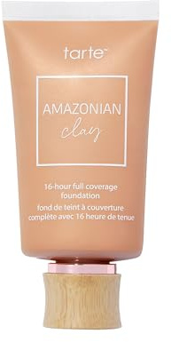 tarte Amazonian clay 16-hour Full Size coverage foundation – Matte Finish Foundation, Vitamin E for Hydration & Smooth Looking Skin, Vegan & Cruelty-Free, full size, medium beige