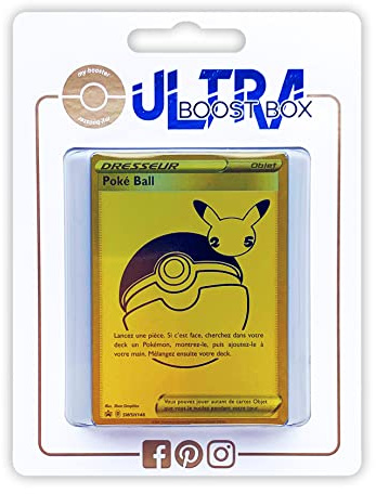 Poké Ball (Pokéball) SWSH146 Geheimer Gold Trainer - Ultraboost X Epée et Bouclier - Célébrations - 25 ans - Box mit 10 französisch Pokémon-Karten
