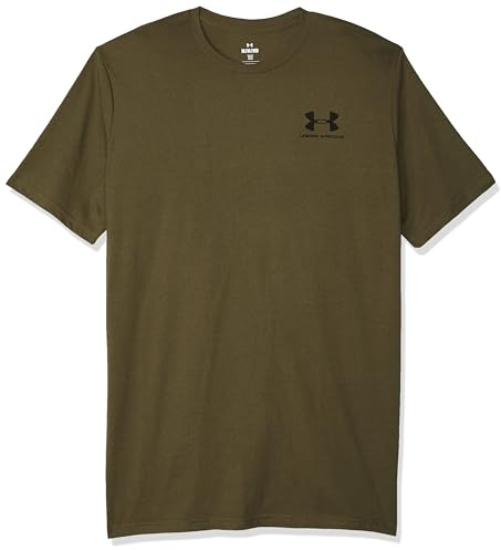 Under Armour T-Shirt à Manches Courtes Poitrine Gauche pour Homme, Vert, Small-Medium