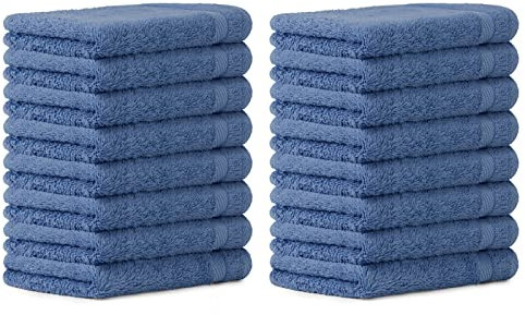 Luckytowel Waschlappen Set 50er Pack, Seiftücher 30x30 cm aus 100% Baumwolle - 600g/m² Oeko-Tex Frottee Seiftuch Set 50 Stück Blau
