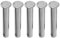 M METERXITY 5 Paquete Horquilla Pasadores - Plana Cabeza Inoxidable Acero Horquilla Pasador Sujetador, Anti Resistencia, Aplicar a Mecánica Reparación (M8 x 50mm, Plateado Tono)