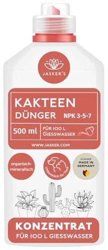 Kakteendünger flüssig 500 ml - Kaktusdünger Konzentrat - 100% Schnelldünger - Kaktus Dünger für 100 Liter Gießwasser - Wurzel & Blatt Flüssigdünger - Kakteen Dünger mit Langzeitwirkung