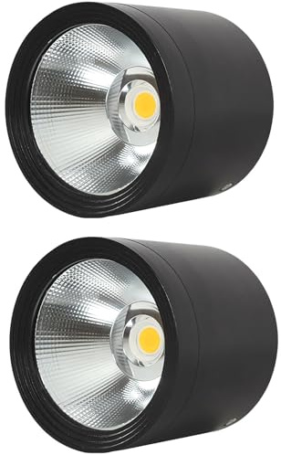 MEGHALI 2pack Outdoor Ceiling Spotlight Modern Spotlight LED 18W Round Waterproof Downlight Outdoor Ceiling Light Black Spotlights for Balcony Terrace 4000K