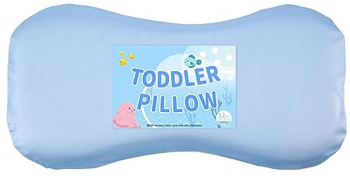 Little Bo Baby Toddler Pillow, Cotton Toddler Pillow BASF Memory Foam Core Pillow - Ventilated & Height Adjustable - 1 Pack Toddler Size (Silk, 1)
