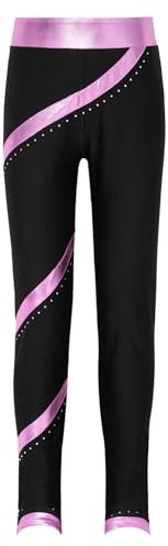 Yeahdor Kinder Mädchen Leggings Sport Lang Gymnastikleggings Trainingshose Sporthose Tanzhose Balletthose Unterhosen Training Rosa 158-164