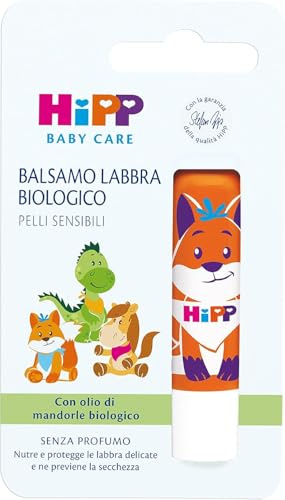 HiPP - Baby Care Balsamo Labbra Biologico per Bambini, per Pelli Sensibili, con Oli biologici, Facile da Applicare, 1 Pezzo da 4.8 g
