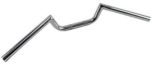 Motorradlenker,Lenker Motorrad 22mm Motorrad Lenker Typ M Dragleiste Vintage Fahrrad Cafer Racer Tracker Chopper Bobber Cruiser Lenkrad Griff Bars(Chrome)
