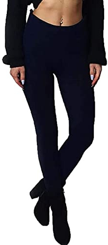 deevan Women's Chunky Cable Knitted Trousers, Ribbed Knitted Warm Winter Thick Leggings, Stretchy Jegging Pants (UK, Numeric, 12, 14, Regular, Regular, Cable Navy)