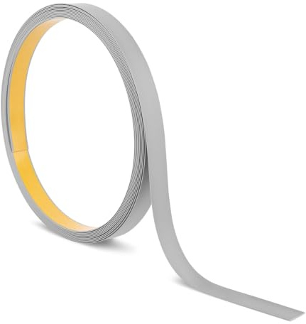 Quest Plattlist PVC självhäftande 40 mm prydnadslister – grå, 10 m | Bred plattlist för dekoration och täckning – hållbar PVC, passar inomhus och utomhus