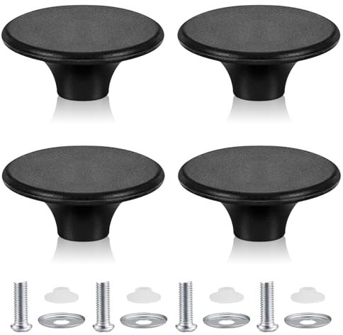 4 PCS Pot Lid Knob, Universal Stainless Steel Replacement Knob Handle Saucepan Slow Cooker Lid Replacement Pan Lids Cover Knobs for Cookware Frying Pan (Black)