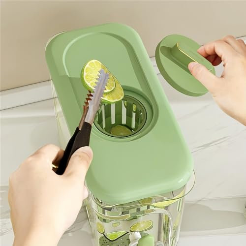 Shihan-2015 Wasserkrug Kühlschrank 4L Juice Jug Beverage Gallon Cold Water Pitcher Large Capacity Cold Kettle Portable Water Dispenser Refrigerator Water Container Wasserkaraffe(Yellow)