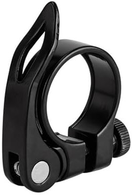 CYXZMYA Fahrrad Sattelklemme mit Schnellspanner Aluminiumlegierung, Sattelklemme für Rennrad und MTB (Schwarz, 31.8mm)