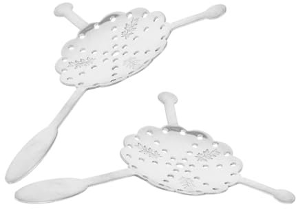TOPPERFUN 2piezas Cucharas De Inoxidable Filtro Para Preparar Cócteles y Gourmet Para Bares y Reuniones Familiares