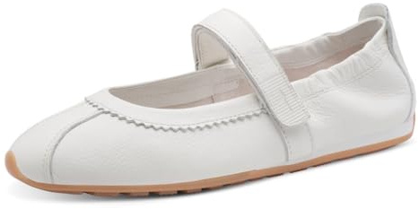 Tamaris Femme Ballerine avec bride cuir plate blanc 39 EU