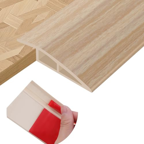Übergangsprofil selbstklebend Türschwellenrampe Übergangsprofil Höhenausgleich PVC Übergangsleiste Boden Türschwellen Leiste Abdeckleisten für Fußböden Schwellen (Hellgelbe Holzmaserung, 10mm×2m)