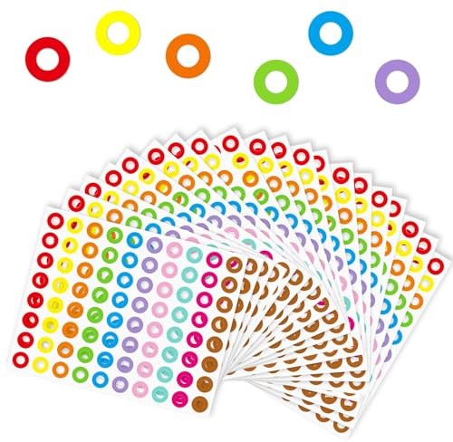1600Pcs Reinforcement Rings, Self-Adhesive Hole Punch Reinforcers, Ring Binder Hole Reinforcement Stickers for Office School Home Supplies