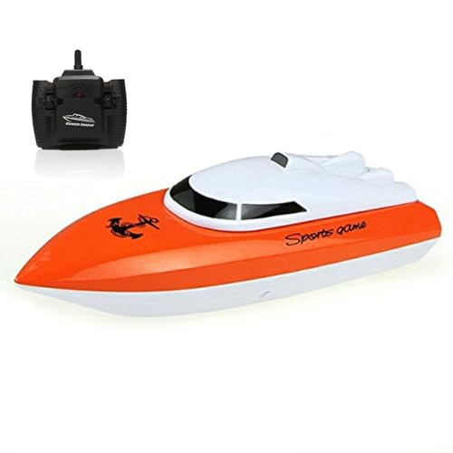 RC Boat for Kids, 100+ Mins Play Time Remote Control Boats, 2.4 GHz High Speed Mini RC Racing Boats for Lake/Pool/Pond with 1800mAh Battery, Water Play Toy Gift for Boys&Girls-Orange