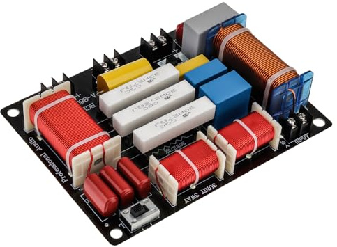 DriSentri 3 Way Crossover, 800W 4-8Ω 3 Speaker Unit HiFi Home Speakers Audio Frequency Divider Crossover, Treble Alto Bass 3 Way Speaker Frequency Divider Board