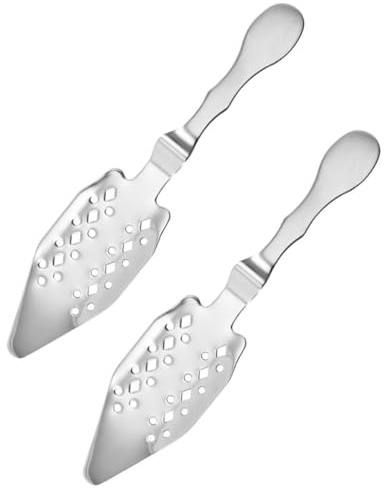 BESPORTBLE Cuchara de Absenta de Acero Inoxidable 304, Set 2 Piezas, Multifunción Filtro para Azúcar y Hielo, Accesorio Práctico para Barra y Fuente de Absenta, Utensilio para Preparar