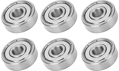 Haofy Rodamientos de Bolas de Acero Inoxidable Duraderos S626Z de 6x19x6 Mm para Patines, 10 Rodamientos de Bolas con Doble Blindaje, para Patines y Equipos de Rodillos, de Acero Inoxidable