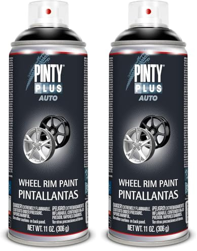 PINTY PLUS Pintura EN Spray Auto 520CC Pinta Llantas L104 Negro (Paquete de 2)