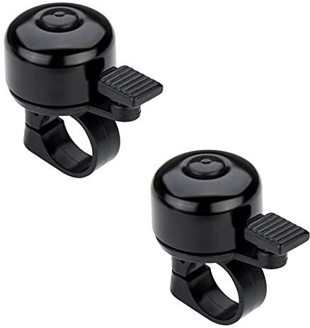 Paliston Fahrradklingel Mini Fahrrad Klingel Laut 120 db MTB Rennrad Radfahren Fahrradglocke Knackiger Sound für Erwachsene Kinder Jungen Mädchen Schwarz & Schwarz