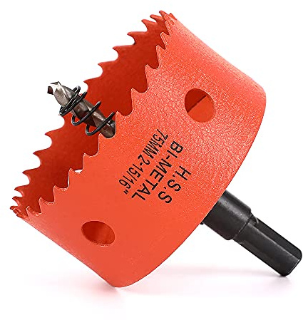 Dribotway Bi-Metall Lochsäge 2-15/16 75mm,M42 HSS Schneller Lochschneider,mit 1 Schaft und 1 Bohrer,Für Trockenbaumaterialien, Holz, Kunststoffe und Metalle, Schnitttiefe