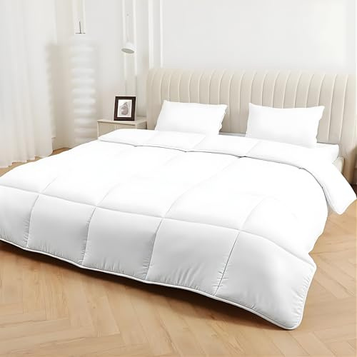 DN COLLECTION Super King Duvet 16.5 Tog | Premium Microfibre Duvet Super King | Winter Cosy Night Box Stitched Design Quilts | Soft Touch, Anti-allergy & Feels Like Down Quilt (260x220cm)