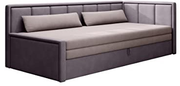 All4All Jugendbett Jugendsofa Kinderbett Kindersofa Falco 80x200 für Jugendzimmer Polsterbett Schlafsofa Ausziehbar Funkionsbett Jungen Mädchen für Kinder Links Rechts 23 (Poco 101/Poco 41, Rechts)