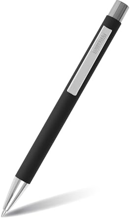 Online Stylo bille Soft Metal, stylo bille rétractable en aluminium, recharge internationale de grande capacité, couleur d'écriture bleue, indélébile, Classic Black avec toucher doux, clip métallique
