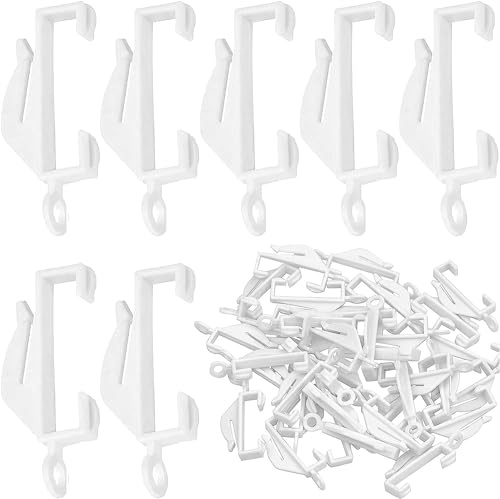 Gadget Planet 120 Pack Plastic Curtain Hooks | Curtain Track Hooks | Strong, Sturdy & Smooth Sliding