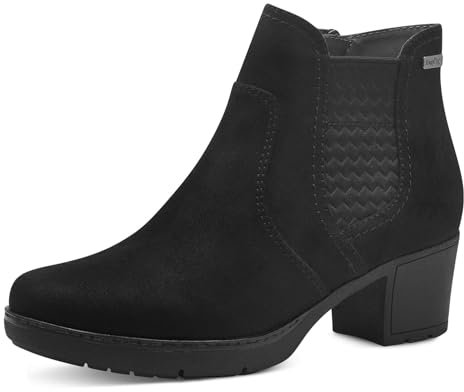 Jana Damen Stiefeletten mit Absatz Wasserabweisend Vegan, Schwarz (Schwarz), 38 EU