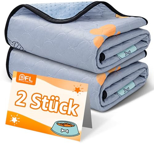 Wiederverwendbare Welpenunterlagen, 2er Pack super saugfähige PIPI Matten für Hunde, rutschfeste Hundetrainingspads für Sofas, Hundelaufställe oder Autositze