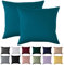 Kissenbezug 80x80 2er Set - Kopfkissenbezug 80 x 80 cm Petrol Für Kissen 100% Mikrofaser Kissenhülle Bügelfrei & Knitterfrei mit Reißverschluss