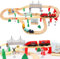 XIAPIA Wooden Train Set for Toddler, 72 Pcs Wooden Train Track Fits Thomas/Brio/Melissa and Doug, Train Toy for Age 2+, Boys and Girls Gifts Presents For Christmas Xmas New Year