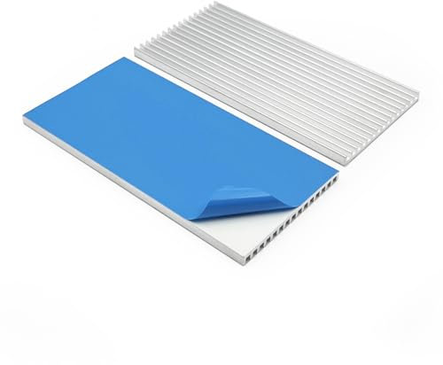 Awxlumv Heatsink Kit 100 x 50 x 4 mm Thermal Conductive Adhesive Tape, Aluminium Thin Heat Sinks for Cooling Chipset Peltier Module 2Pcs