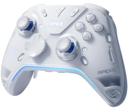 FLYDIGI Apex 5 PC Controller, Forceflex Joystick 2.0, ForceAdapt Triggers, 3ms Ultra-Low Latency, RGB Light Bar, Full-Color LCD Display,1500mAh Battery PC/NS/Android/TV
