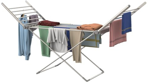 Innotic Heated Clothes Airer, Foldable Winged Heated Clothes Horse Indoor, 230W Electric Airer Drying Rack, Large Capacity & Energy Efficient
