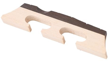 Walfront Puente de Banjo de 6 Cuerdas Reemplazo de Piezas de Banjo de Ajuste Universal Resonancia Acústica Mejorada Puente de ébano y Arce Premium para Banjolele