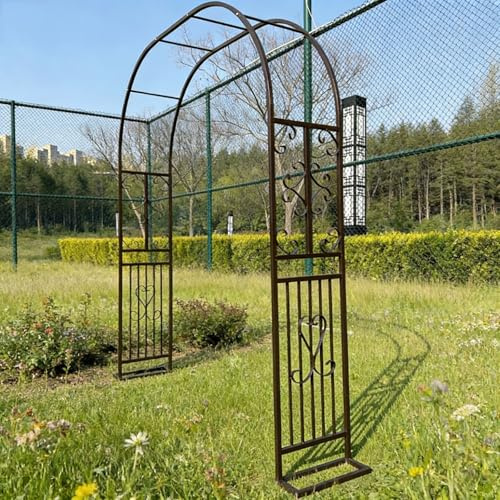 Dtyubfg Resistente Arco Giardino, Arco per Rose Rampicanti 340 300 260 220 180 140 cm,Supporto in Metallo con Base Pergolato da Giardino per Interni ed Esterni, Facile da Installare