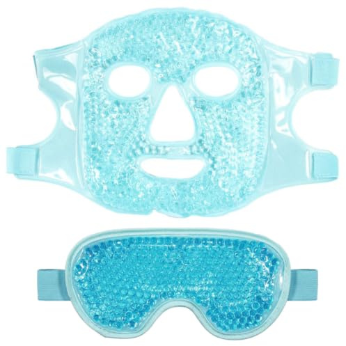 Masque de Soulagement Oculaire en Gel Pvc 1 Set, Bande Auto-agrippante | Masque Gel Froid pour Visage Yeux, Réduit les Gonflements les Yeux, Usage Salon de Beauté et Maison
