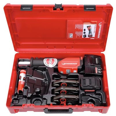 ROTHENBERGER ROMAX 4000 Set Pressmaschine Standard, EU, 4Ah Akku Kapazität, TH Pressbacken Kontur, 16mm-20mm-26mm Arbeitsbereich Durchmesser | 1000001925 | Presswerkzeug für Rohre, Rohrpressmaschine