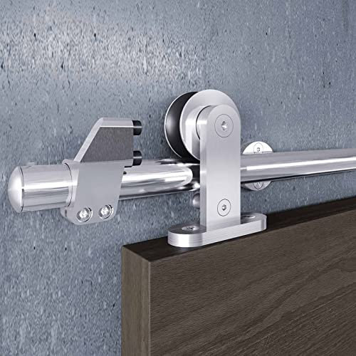 EaseLife 6.6 FT Top Mount Stainless Steel Sliding Barn Door Hardware Track Kit,Modern,Heavy Duty,Anti-Rust,Slide Smoothly Quietly,Easy Install (6.6FT Track Kit for 36~40 Wide Single Door)