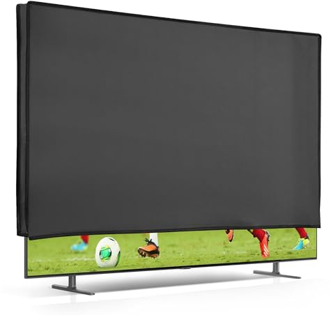kwmobile Indoor 43 TV Cover – Television Dust Cover Screen Protector – TV Screen Dust Protection – Synthetic Fabric Dark Grey