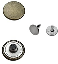 Byxknappar, fri logotyp, design, jeansknapp, ersättningsknapp med nitstängning, 25-pack, rostfri mässing, 14 mm – 20 mm (gammal mässing, 20 mm)