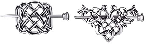 2 Pcs Viking Keltische Knoten Clips Haarnadel Legierung Haar Stick Zubehör Für Langes Haar Frauen Mädchen Haar Zubehör