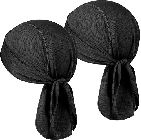 HASAGEI Sports Bandana Cap Herrem Damen Biker Bandanas Kopftuch Hat（Schwarz+Schwarz）